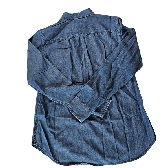 Banana Republic Women's Cotton Denim Jean Button Down Shirt Size Small - Picture 2 of 9